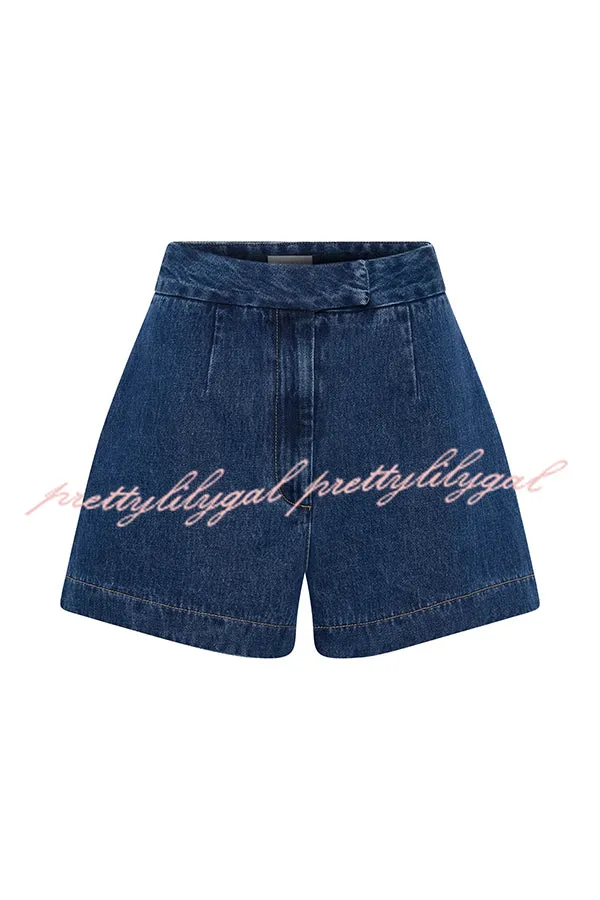 Abel Denim High Waist Relaxed Fit Shorts