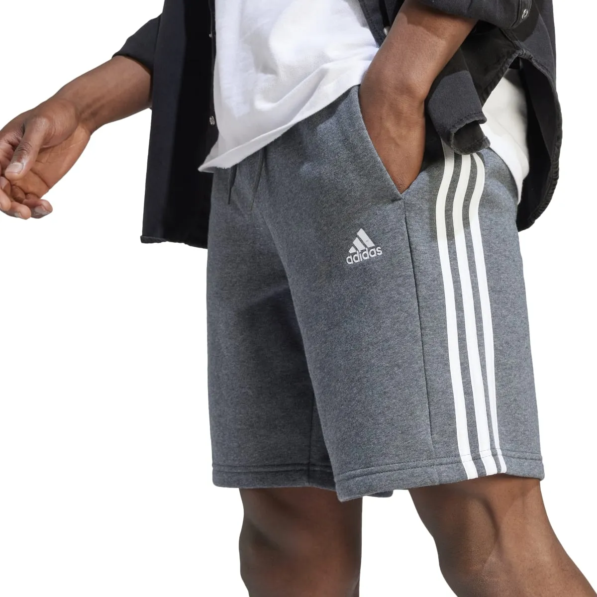 adidas Men's 3-Stripes Fleece Shorts (Tall)