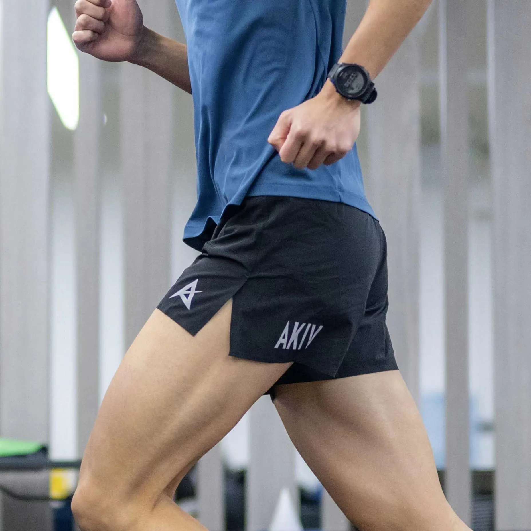 AKIV Multi-Pocket Racing Shorts 2" Unisex | Triangular inner | Black