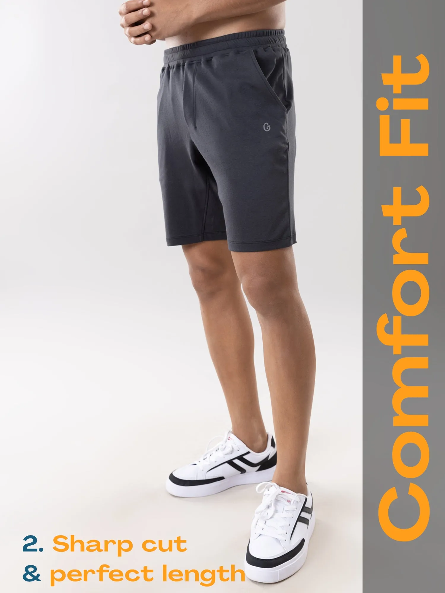 Anti Stain & Anti Odor Shorts with SAC Tech & Smart Pocket - Obsidian