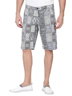 Bloc Men Monochrome Printed Cotton Shorts