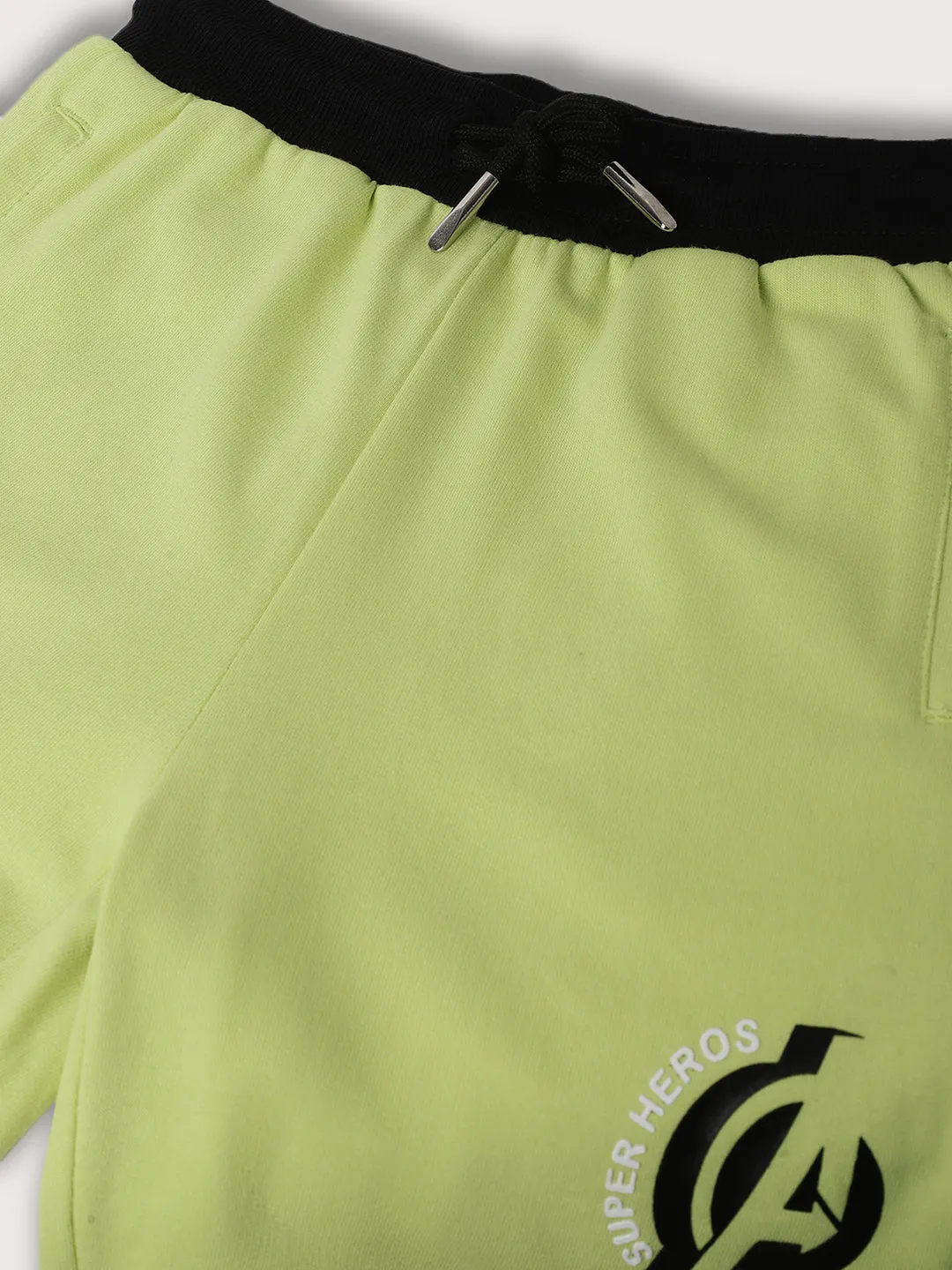 Blue Giraffe Boys Neo Lime Solid Regular Fit Shorts