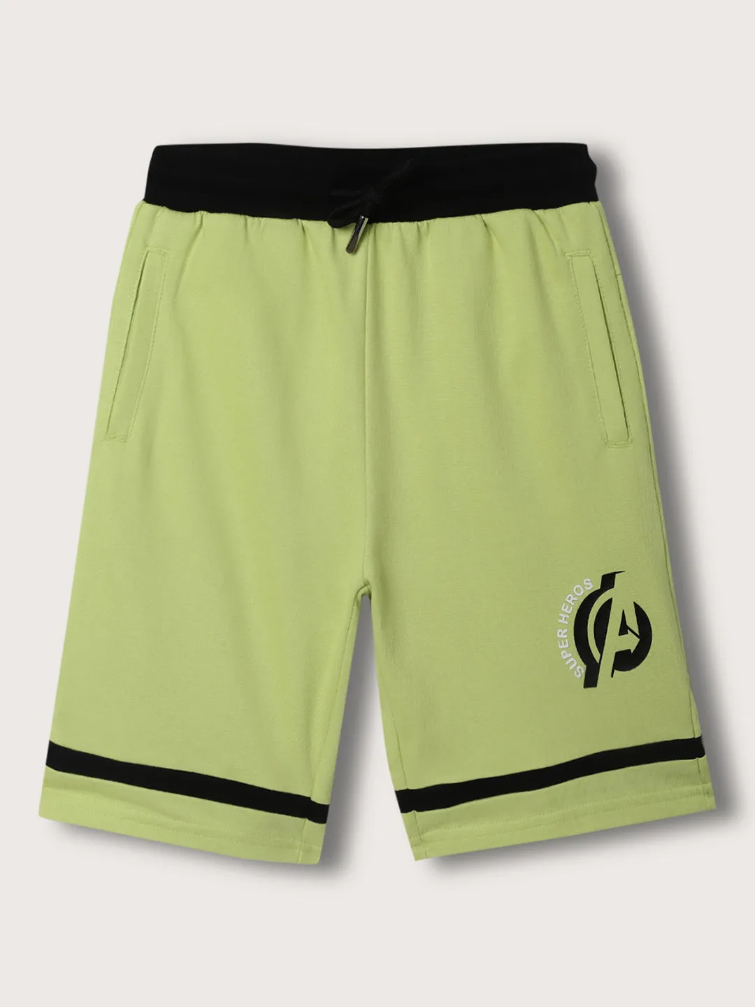 Blue Giraffe Boys Neo Lime Solid Regular Fit Shorts