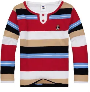 Boys Black Striped Cotton T-Shirts