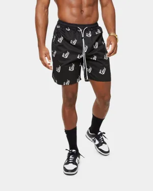 Carre Parc De Balle Repeat Logo Print Shorts Black