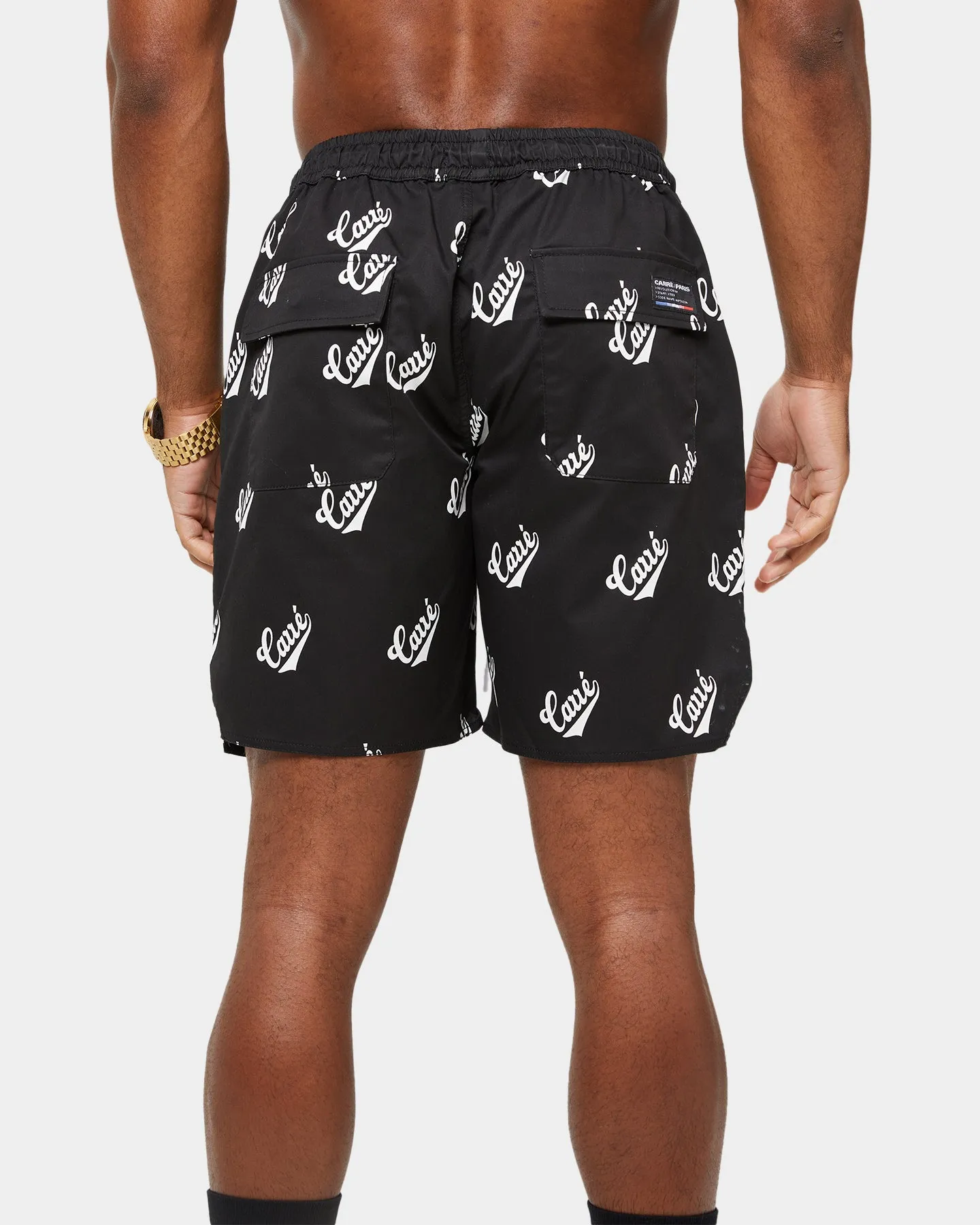 Carre Parc De Balle Repeat Logo Print Shorts Black