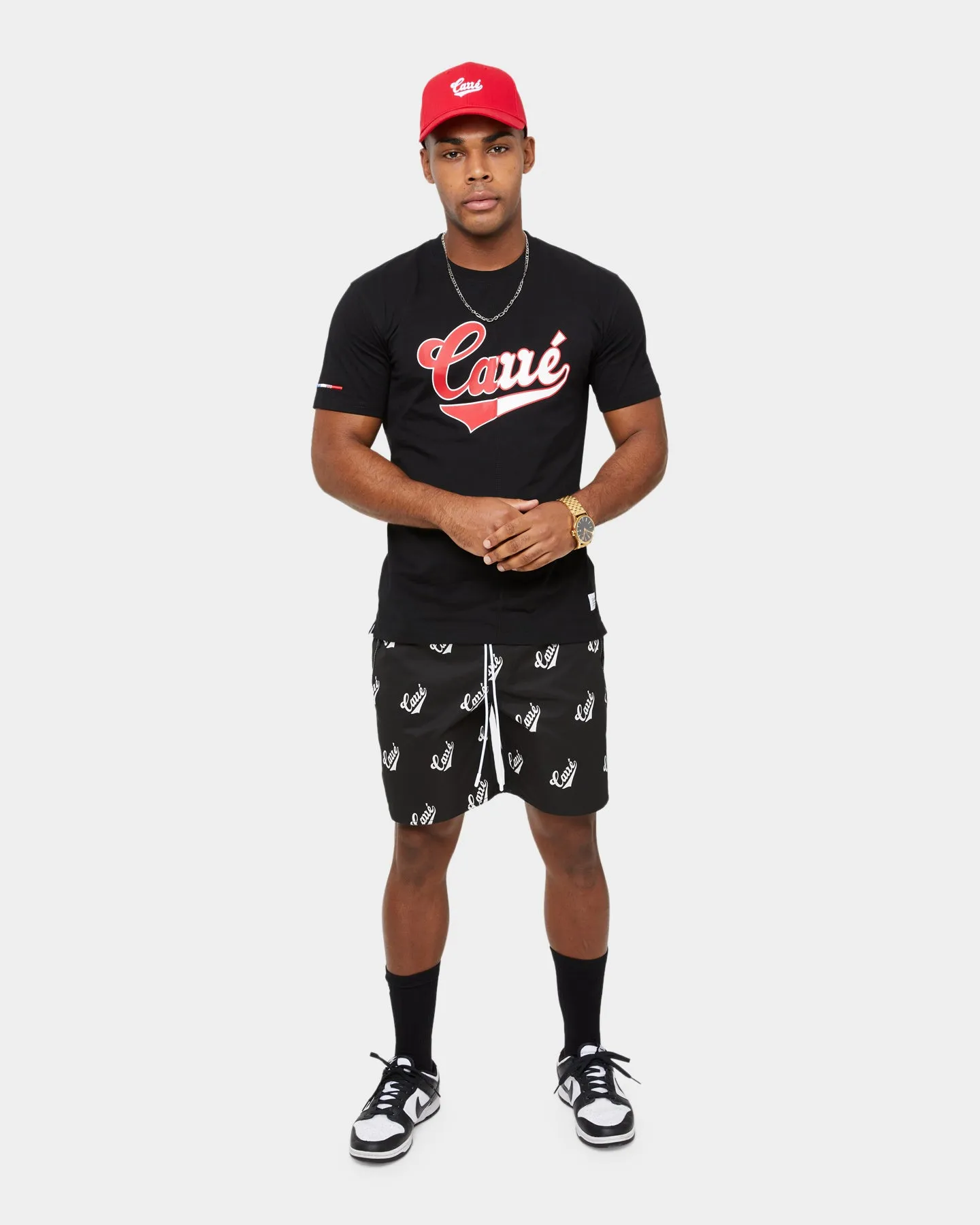 Carre Parc De Balle Repeat Logo Print Shorts Black