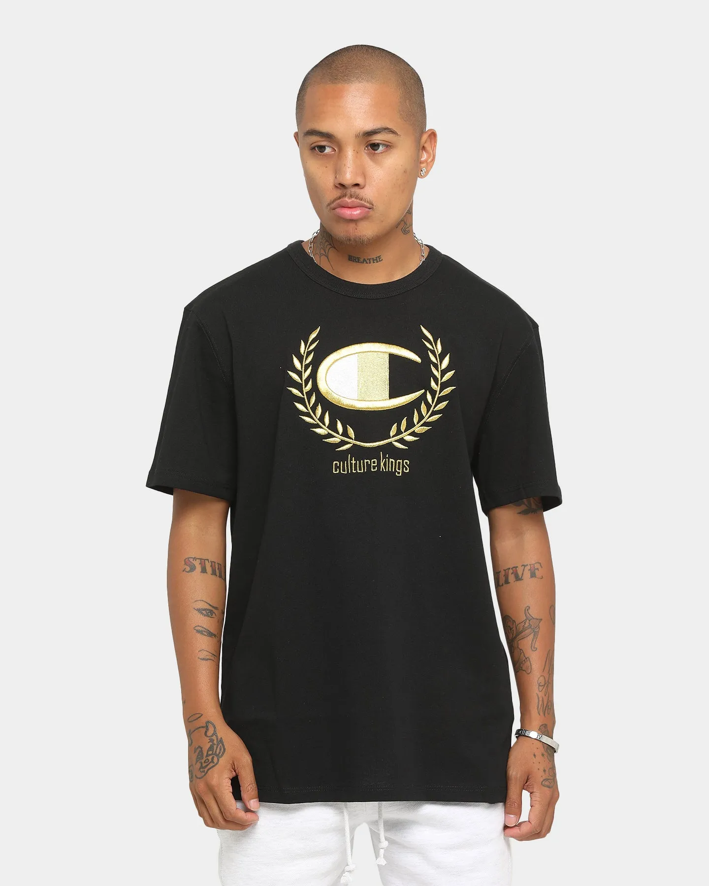 Champion Champion x Culture Kings Heritage T-Shirt Black/Gold