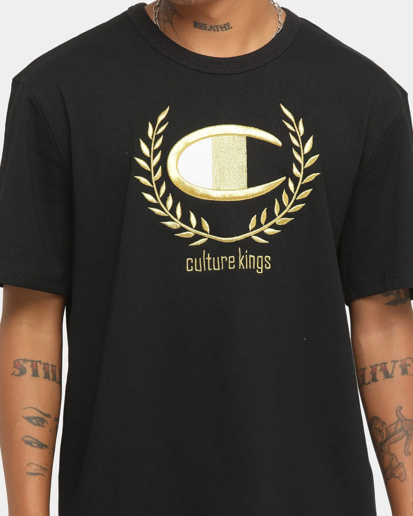 Champion Champion x Culture Kings Heritage T-Shirt Black/Gold