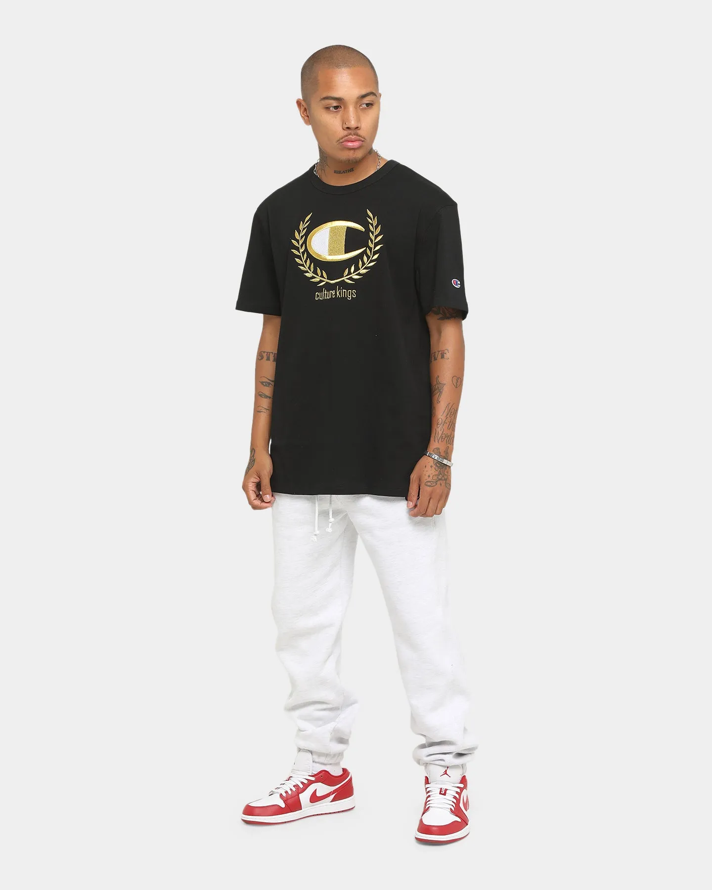 Champion Champion x Culture Kings Heritage T-Shirt Black/Gold