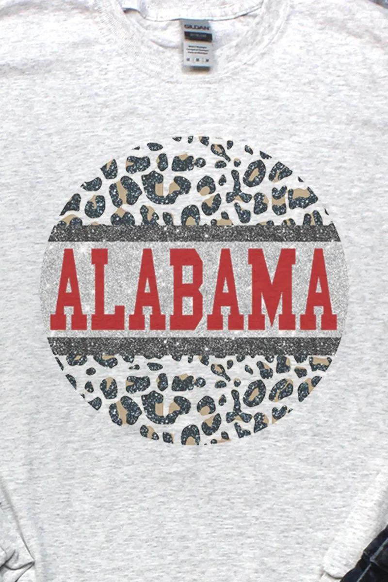 Circle Alabama Leopard Unisex Dri-Power Long-Sleeve 50/50 Tee