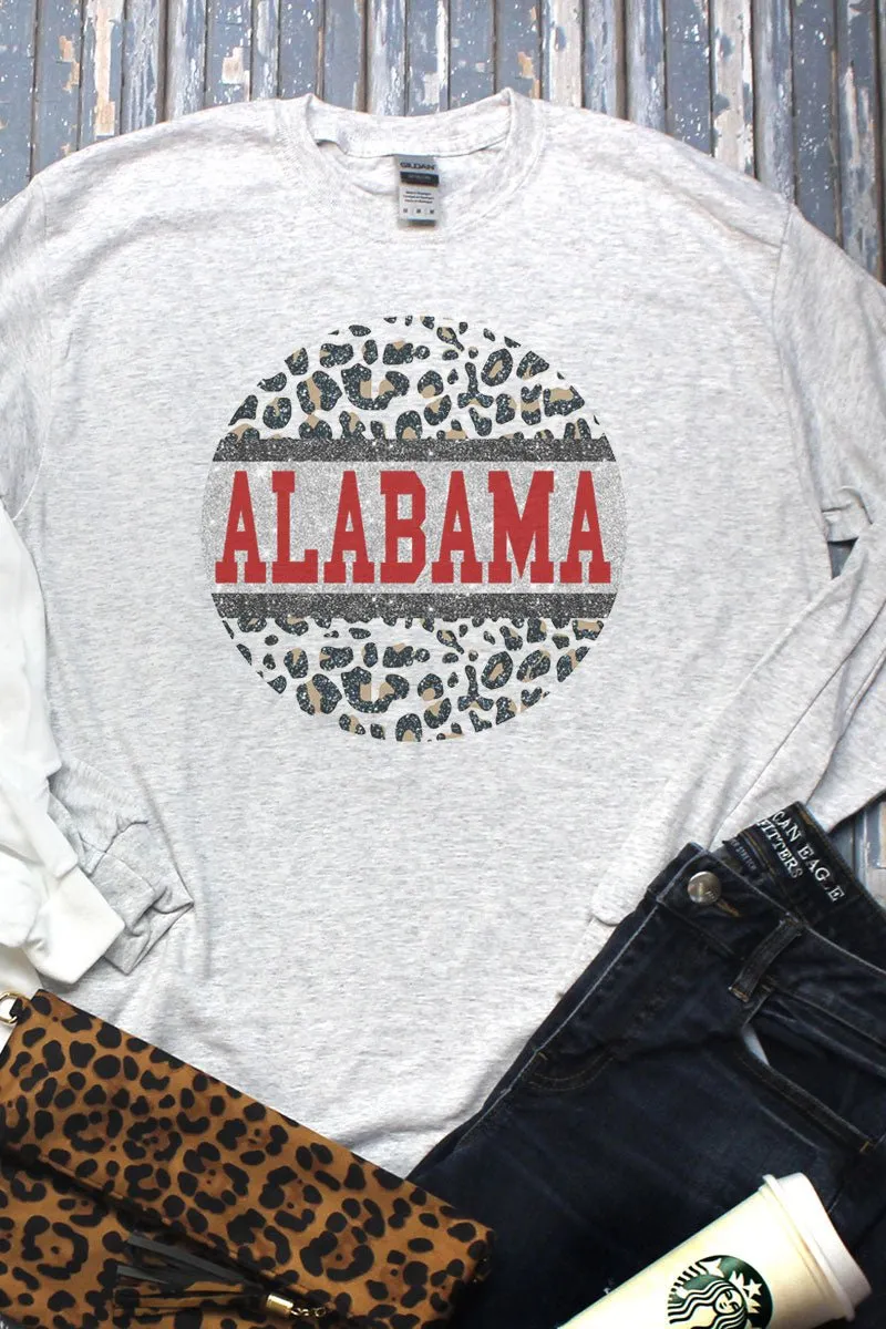 Circle Alabama Leopard Unisex Dri-Power Long-Sleeve 50/50 Tee