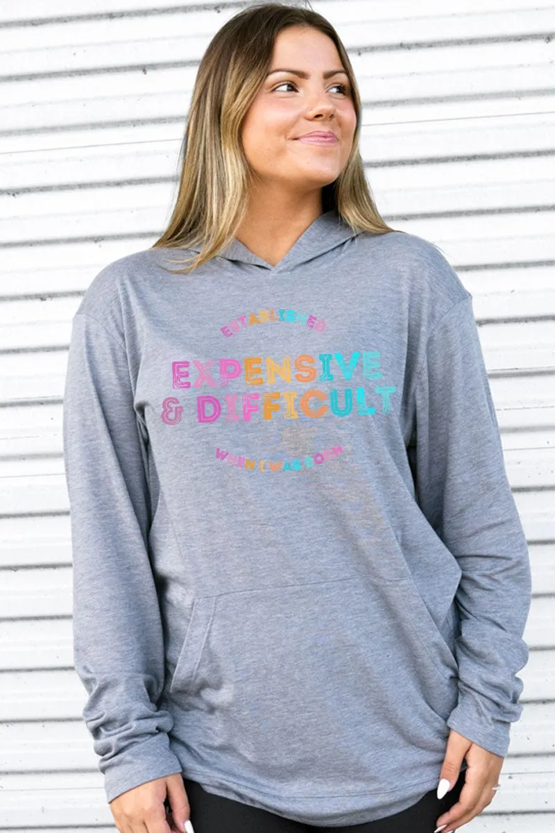 Colorful Expensive and Difficult Adult Soft-Tek Blend Long Sleeve Hoodie