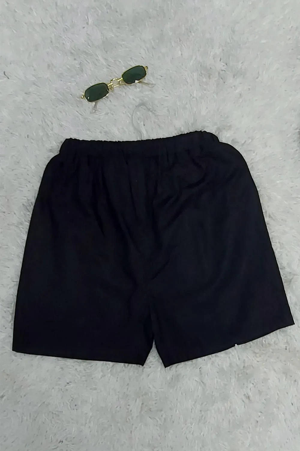 Contrast Binding Drawstring Waist Shorts