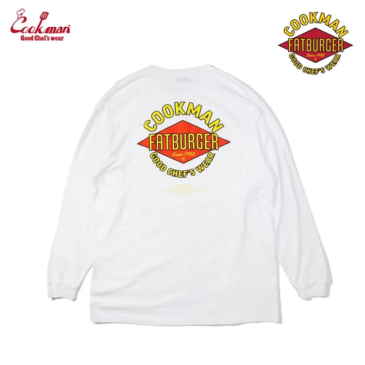 Cookman Washed Long Sleeve Tees - FAT Mean : White