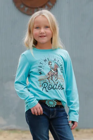 Cruel Girl's Turquoise Meet Me at the Rodeo Long Sleeve Tee