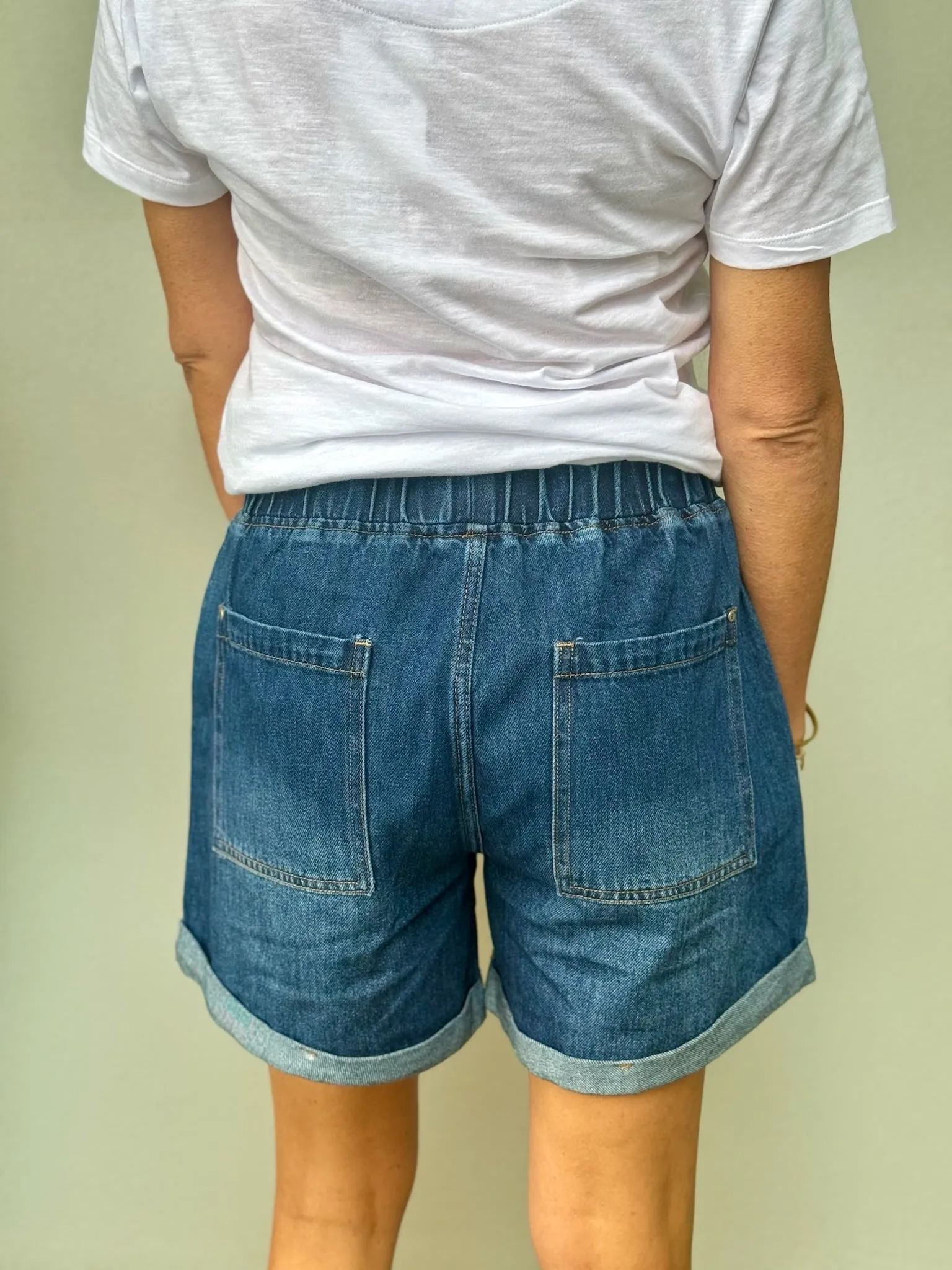 Emma Relaxed Denim Short - Dark Blue Wash