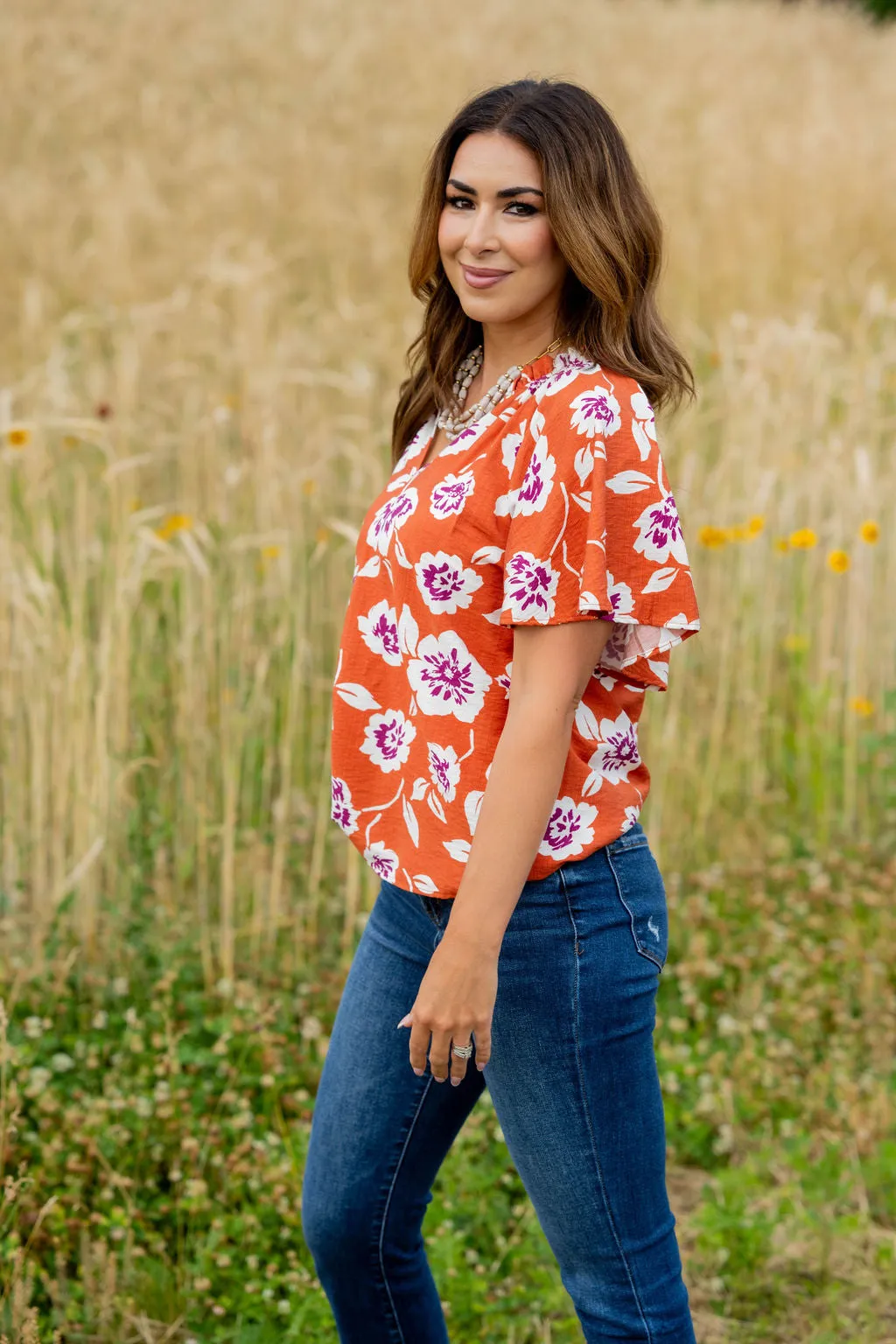 Floating Blooms Relaxed Sleeve Tee