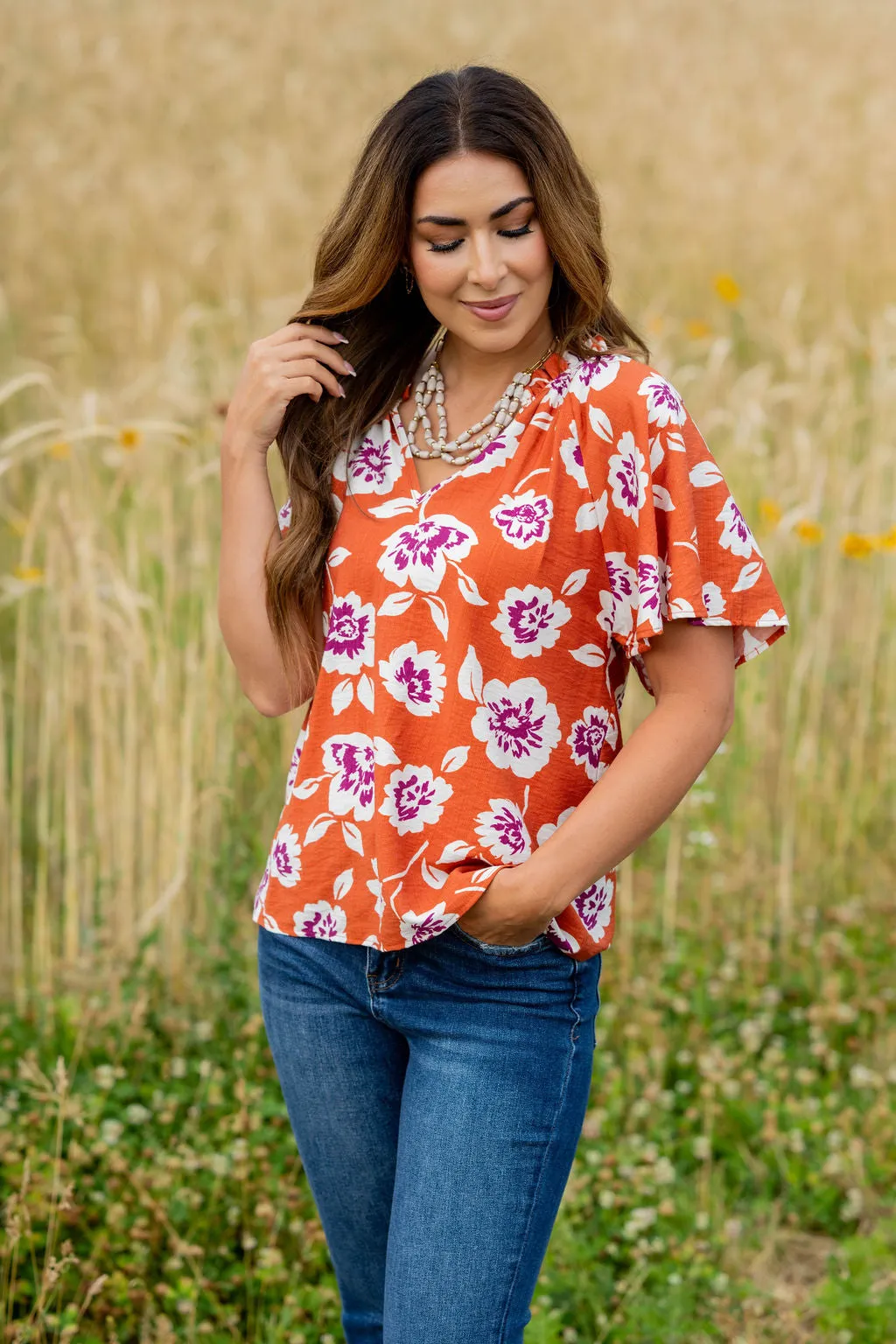 Floating Blooms Relaxed Sleeve Tee