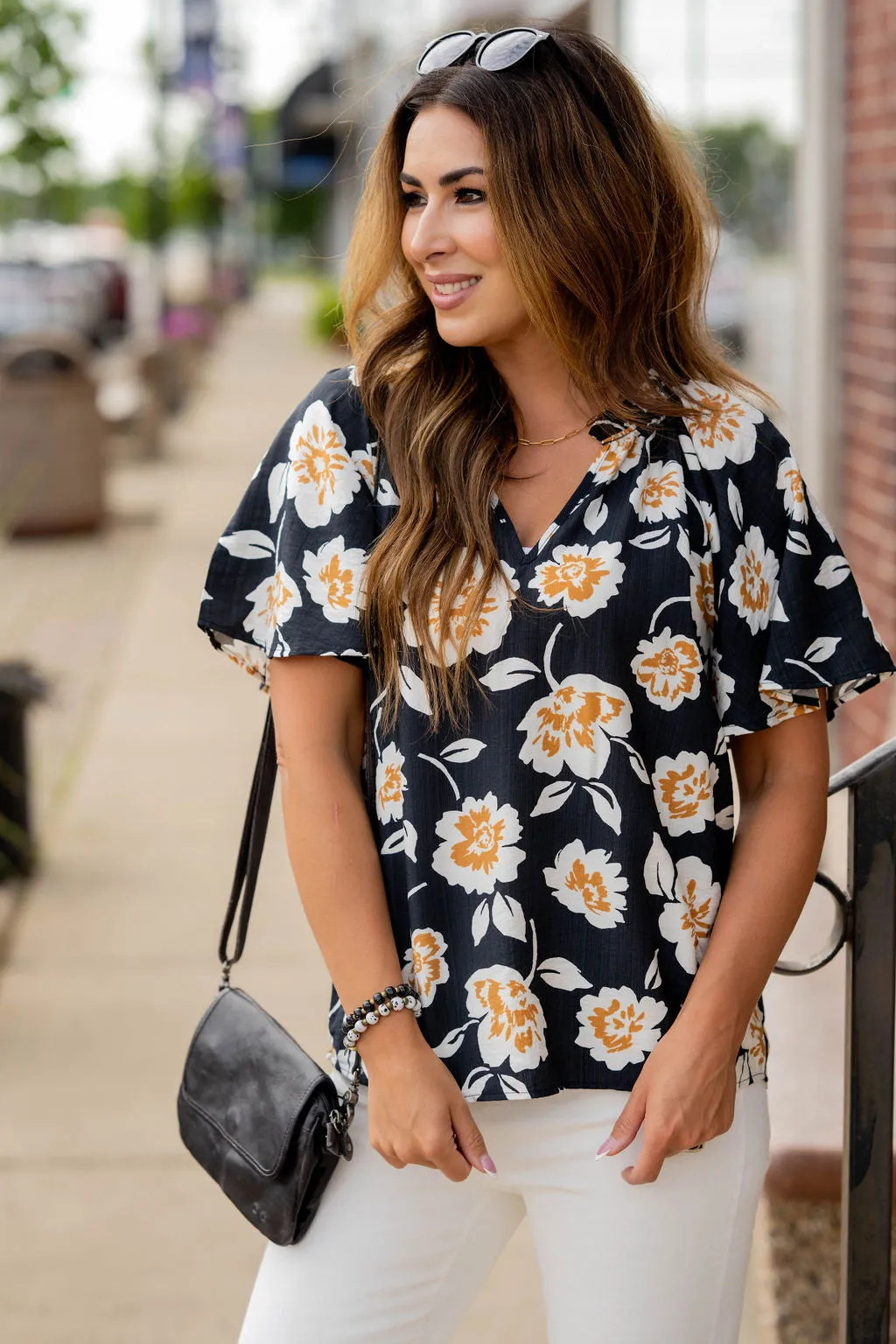 Floating Blooms Relaxed Sleeve Tee