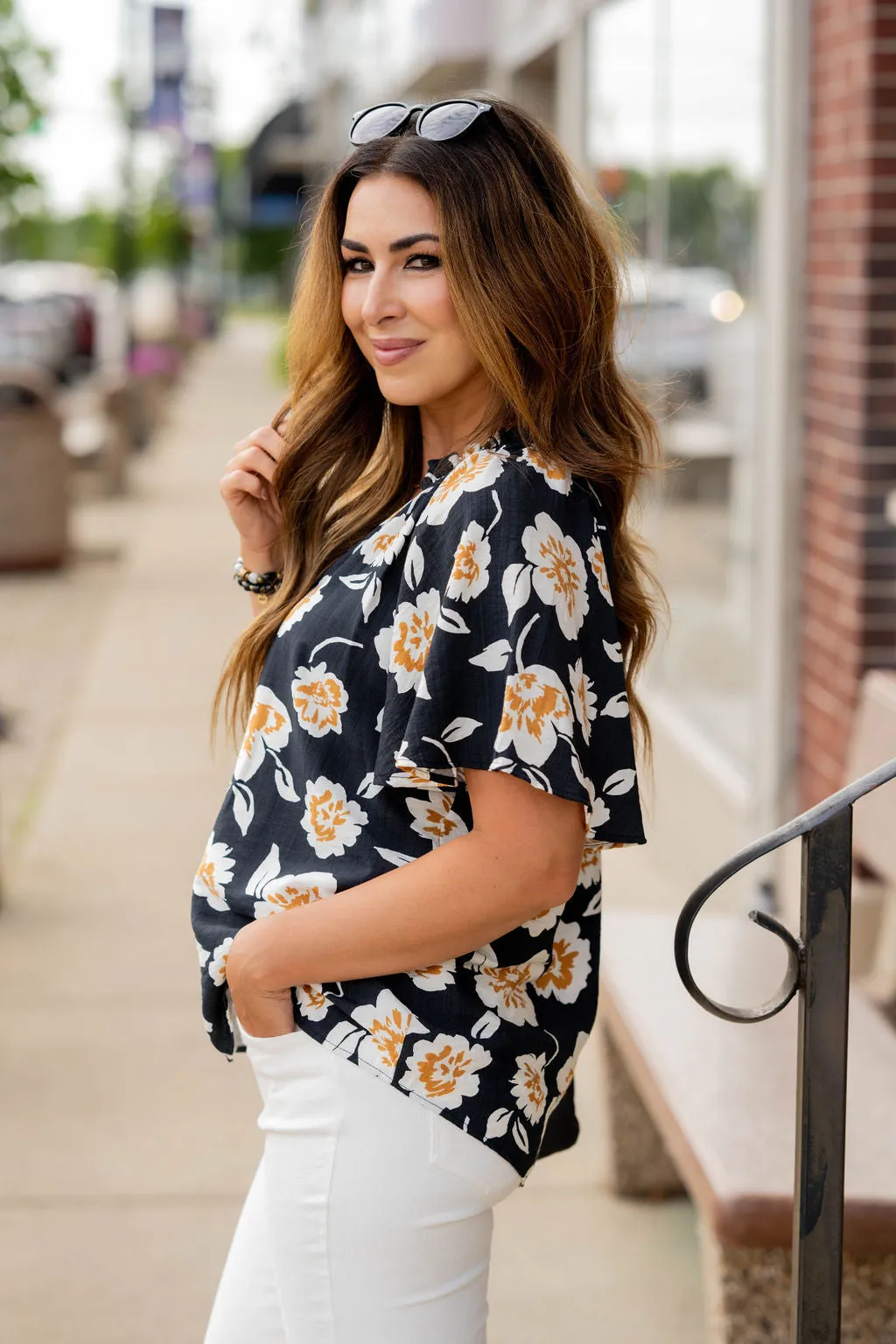 Floating Blooms Relaxed Sleeve Tee