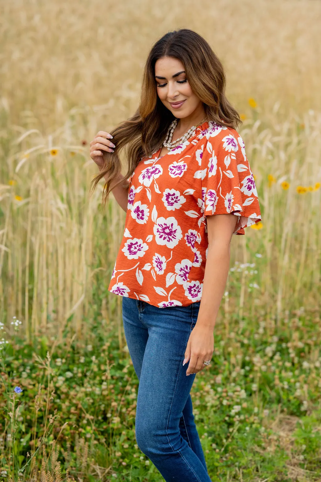 Floating Blooms Relaxed Sleeve Tee