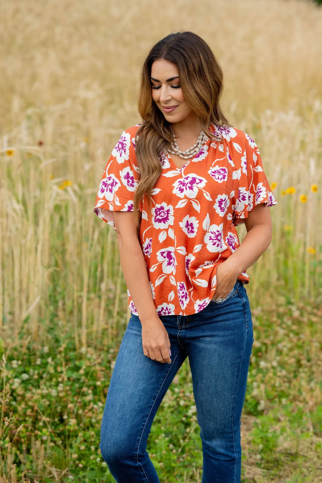 Floating Blooms Relaxed Sleeve Tee