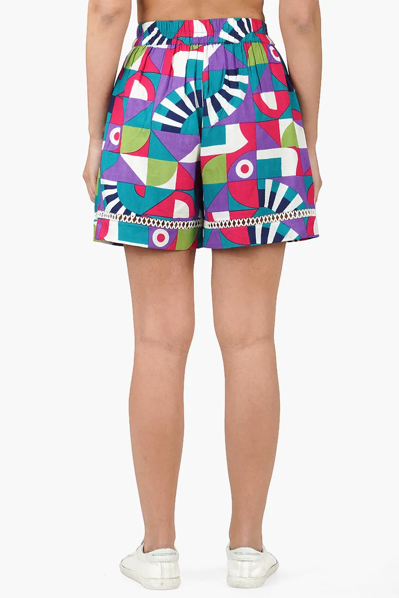 Geo Toucan Viscose Shorts