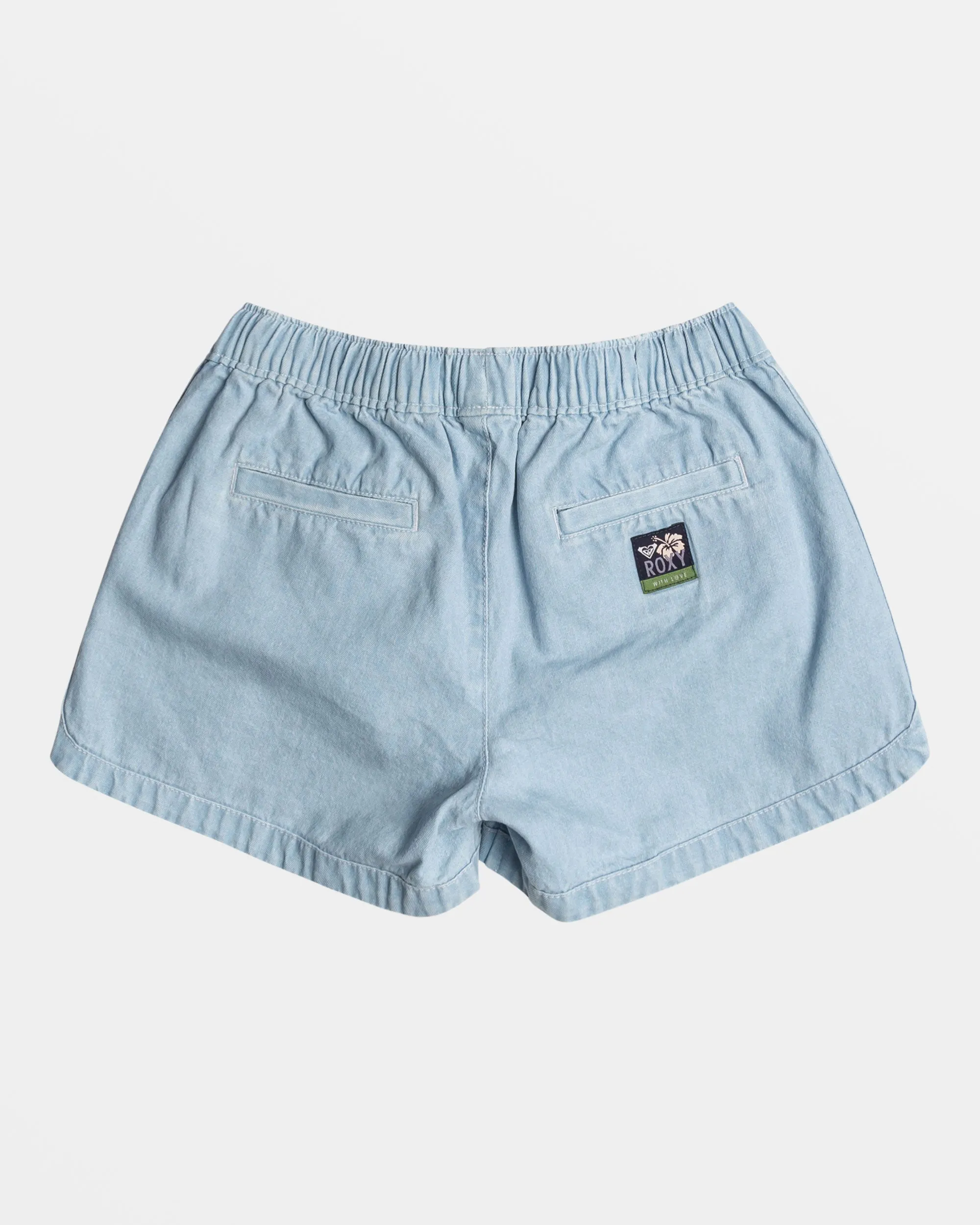 Girls 4-16 Una Mattina Elastic Waist Denim Shorts - Light Blue