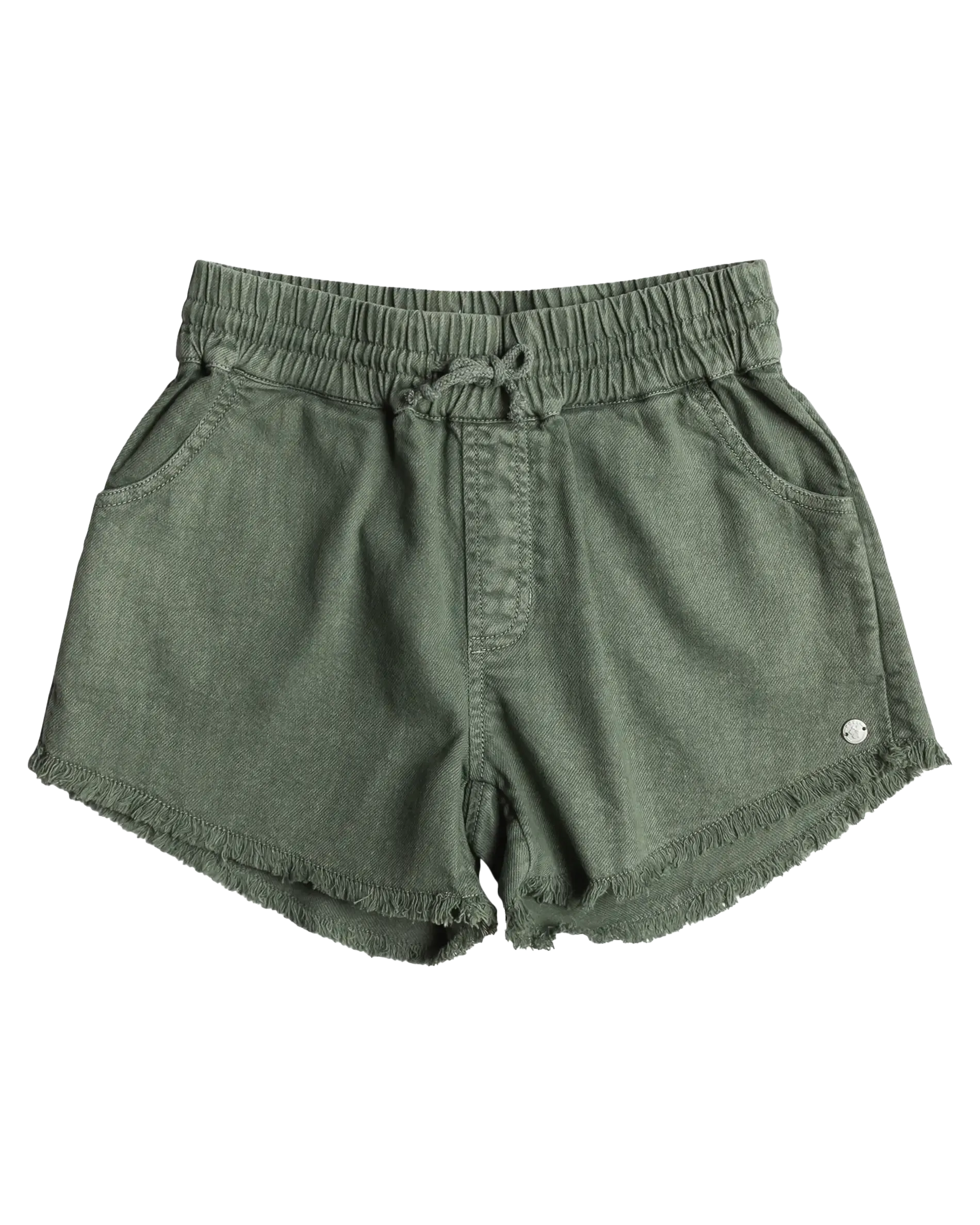 Girls Scenic Route Twill Shorts in Agave Green