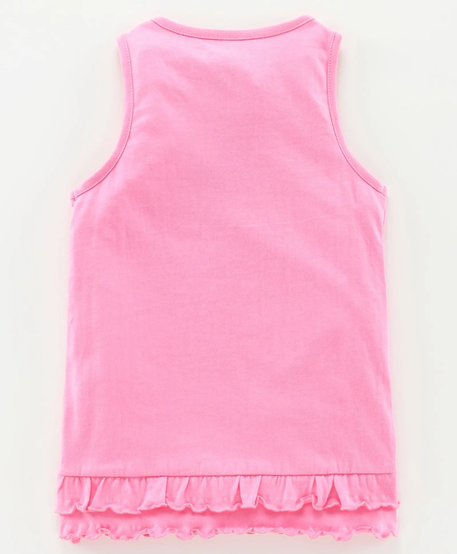 Girls Sleeveless Cotton Tee with Frill