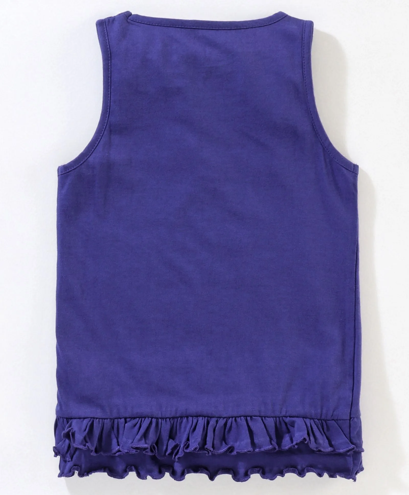 Girls Sleeveless Cotton Tee with Frill