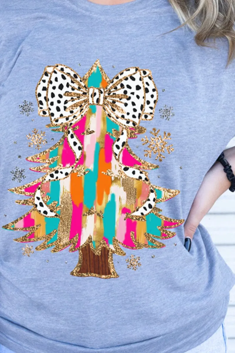 Glitzy Christmas Tree Adult Soft-Tek Blend Long Sleeve Tee