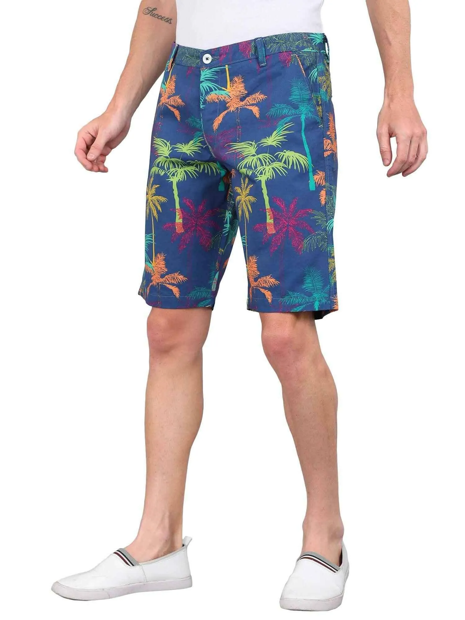 Guniaa Men's MultiColour Digital Printed Cotton Short