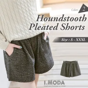 HOUNDSTOOTH PLEATED SHORTS