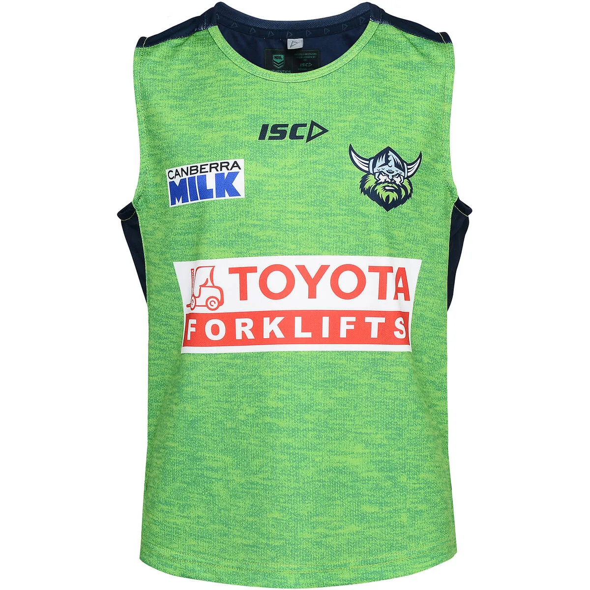 ISC Canberra Raiders 2023 Kids Training Singlet - Green/Navy