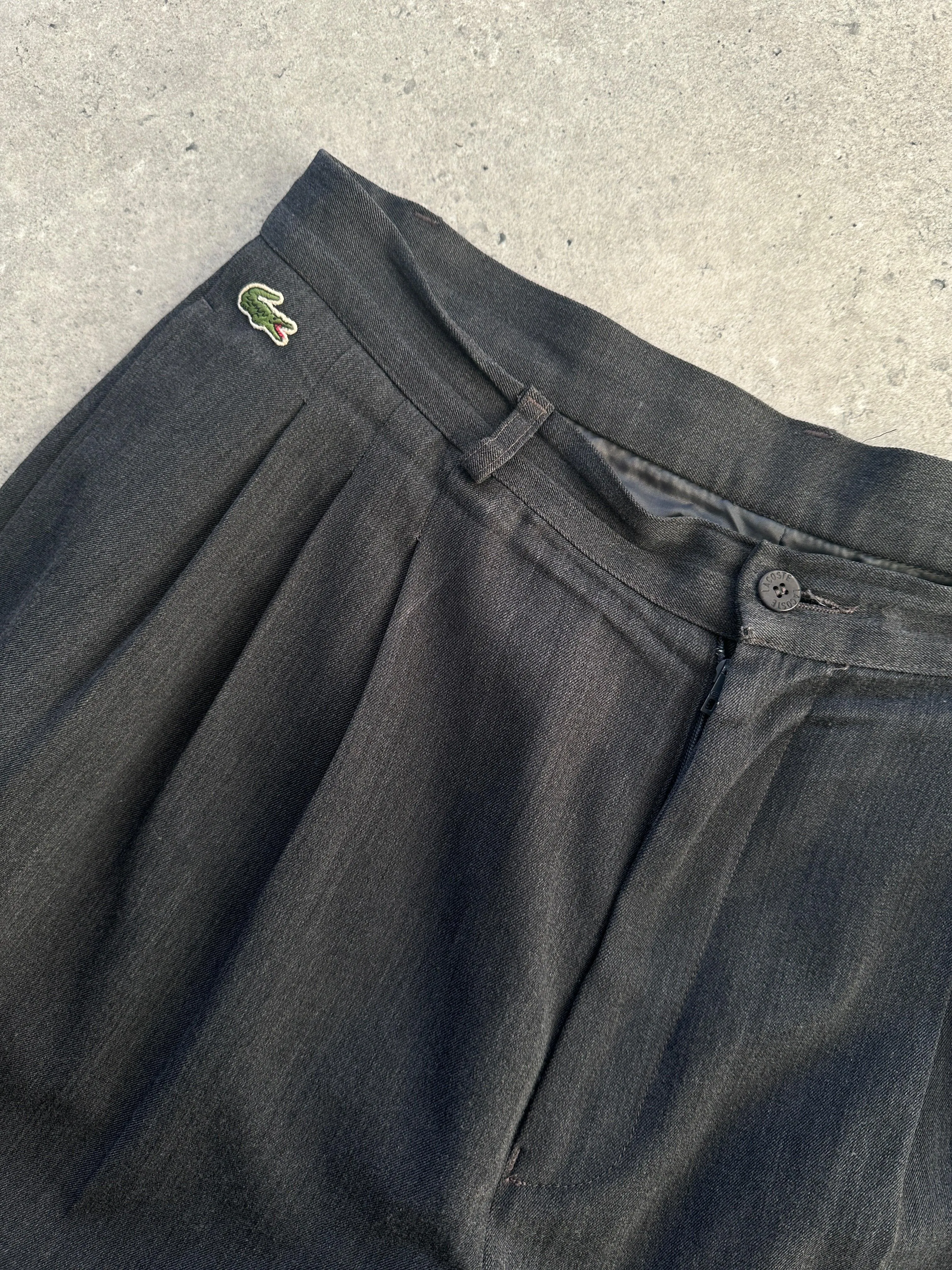 Lacoste Wool Pleated Balloon Leg Logo Trousers - W30