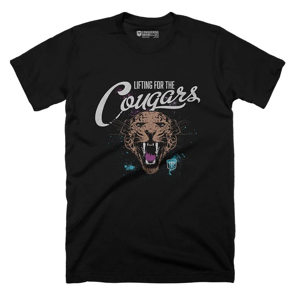 Lifting for the Cougars - on Black Tee