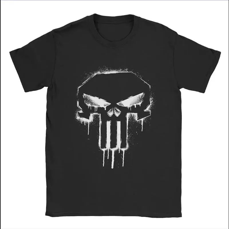 Men's Skull Print Cotton Short Sleeve T-shirt