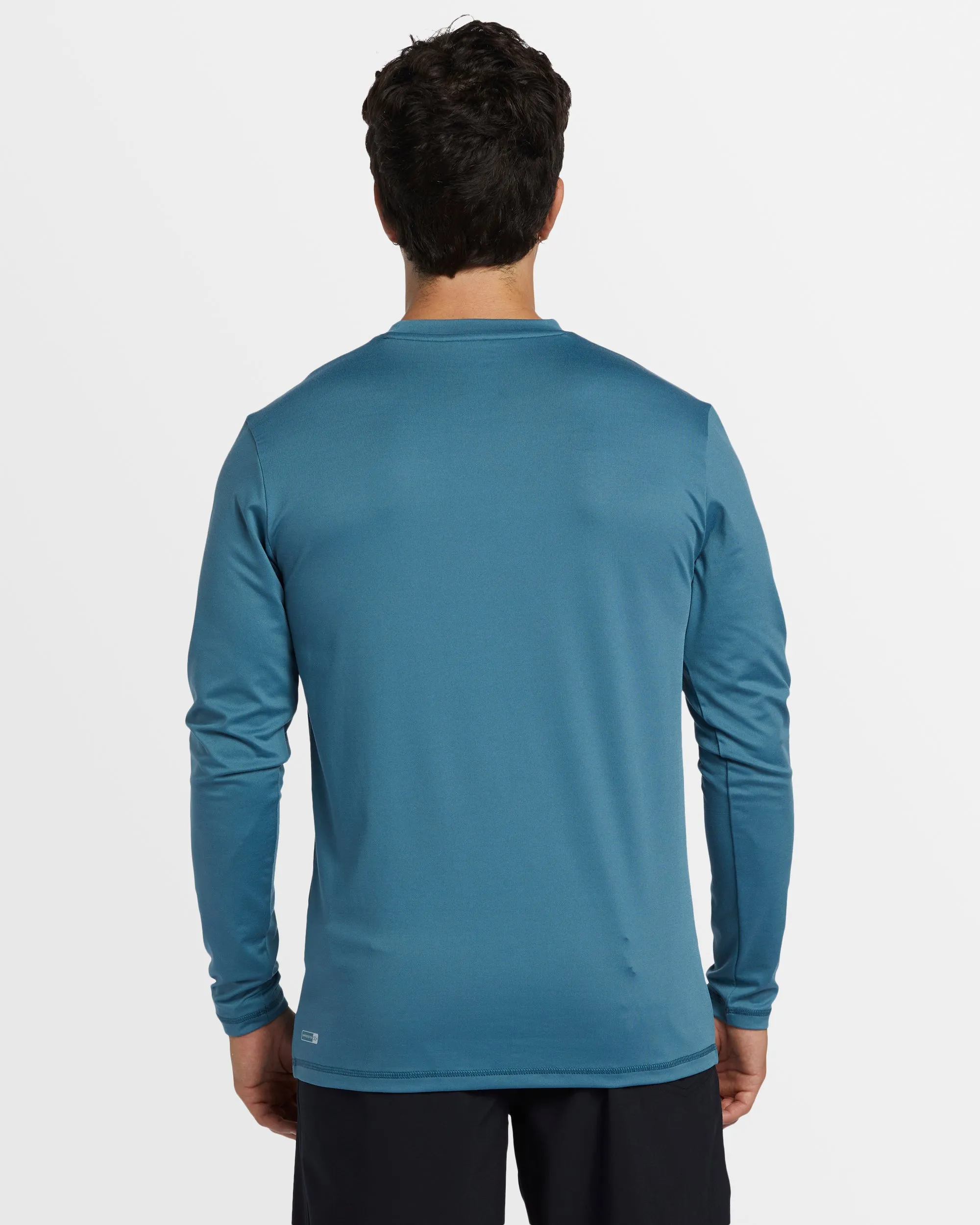 Mens Solid Streak Long Sleeve Upf 50 Surf T-Shirt