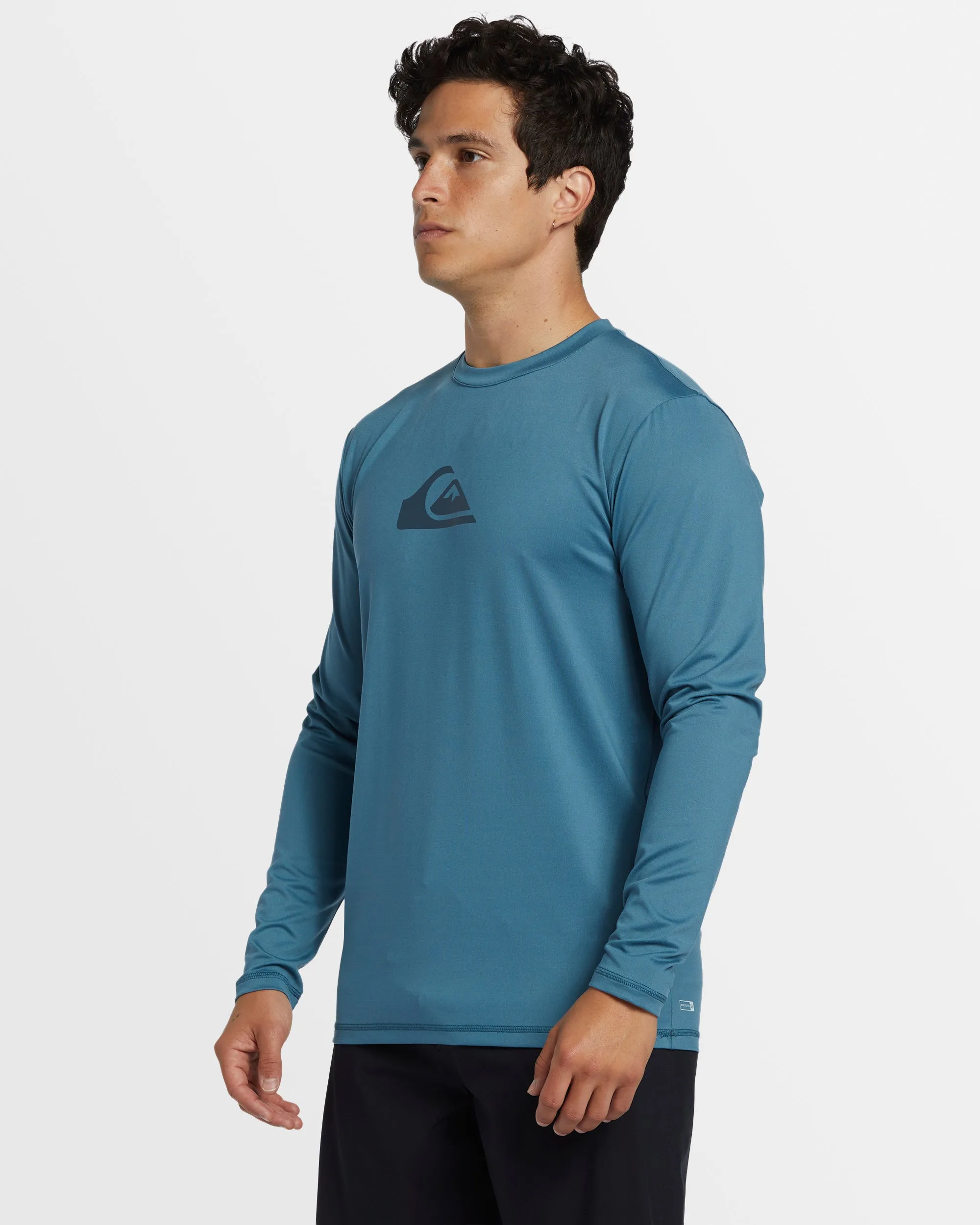 Mens Solid Streak Long Sleeve Upf 50 Surf T-Shirt