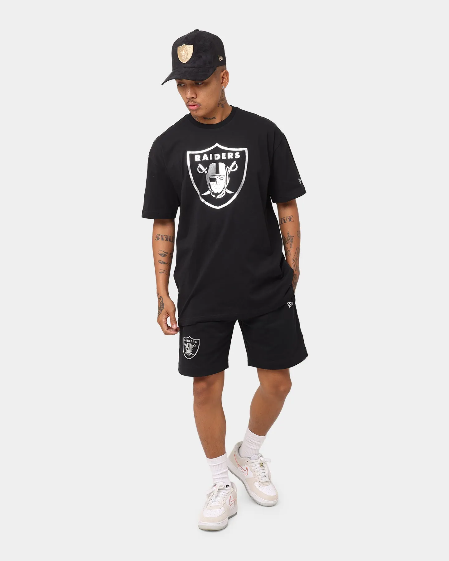 New Era Las Vegas Raiders "Metallic" Oversize T-Shirt Black/Silver