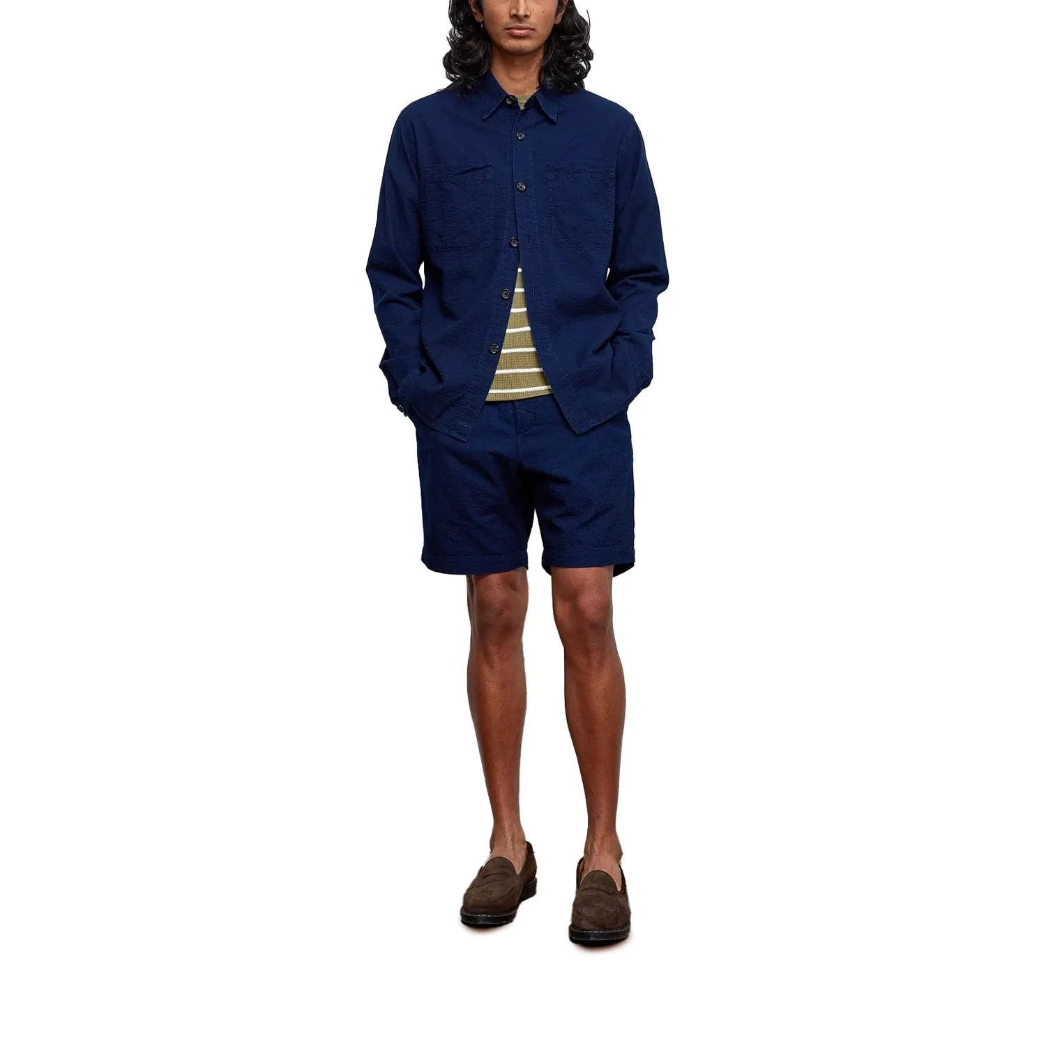 Oliver Spencer Osborne Drawstring Shorts Ives - Indigo