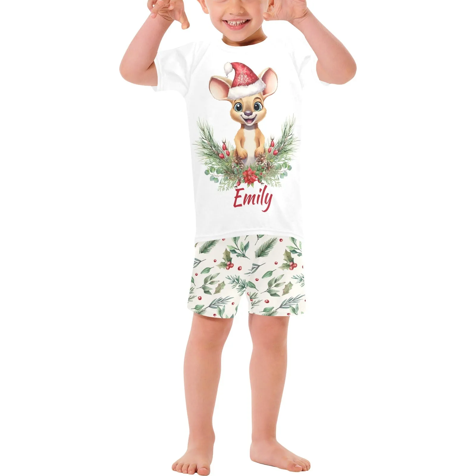 Personalised Australian Animals Christmas Matching Birthday Shirt and Short Sets