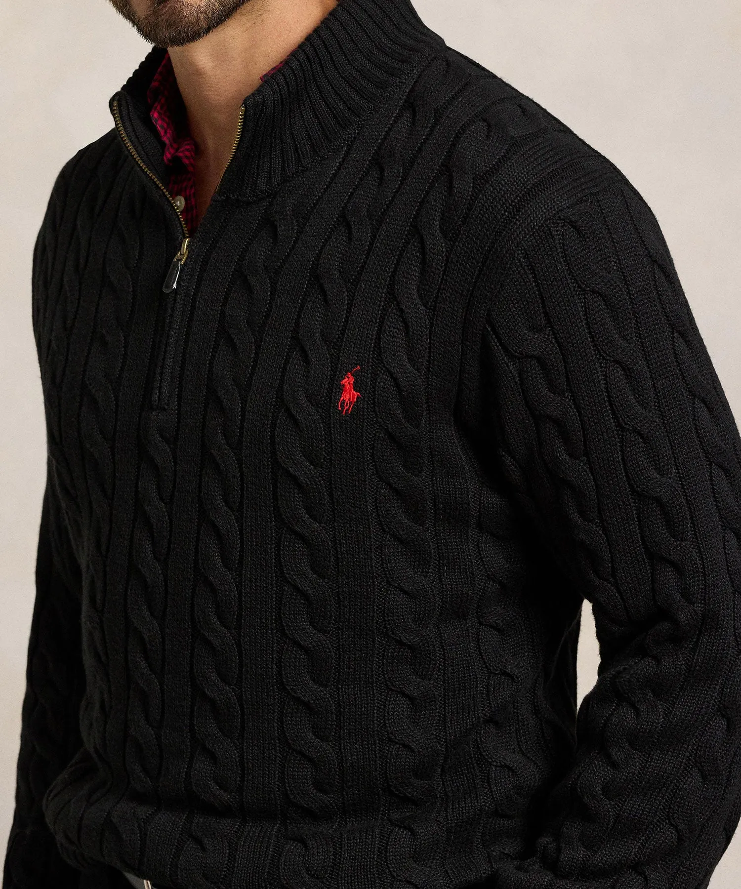 Polo Ralph Lauren Cotton Cable Half-Zip Pullover Sweater