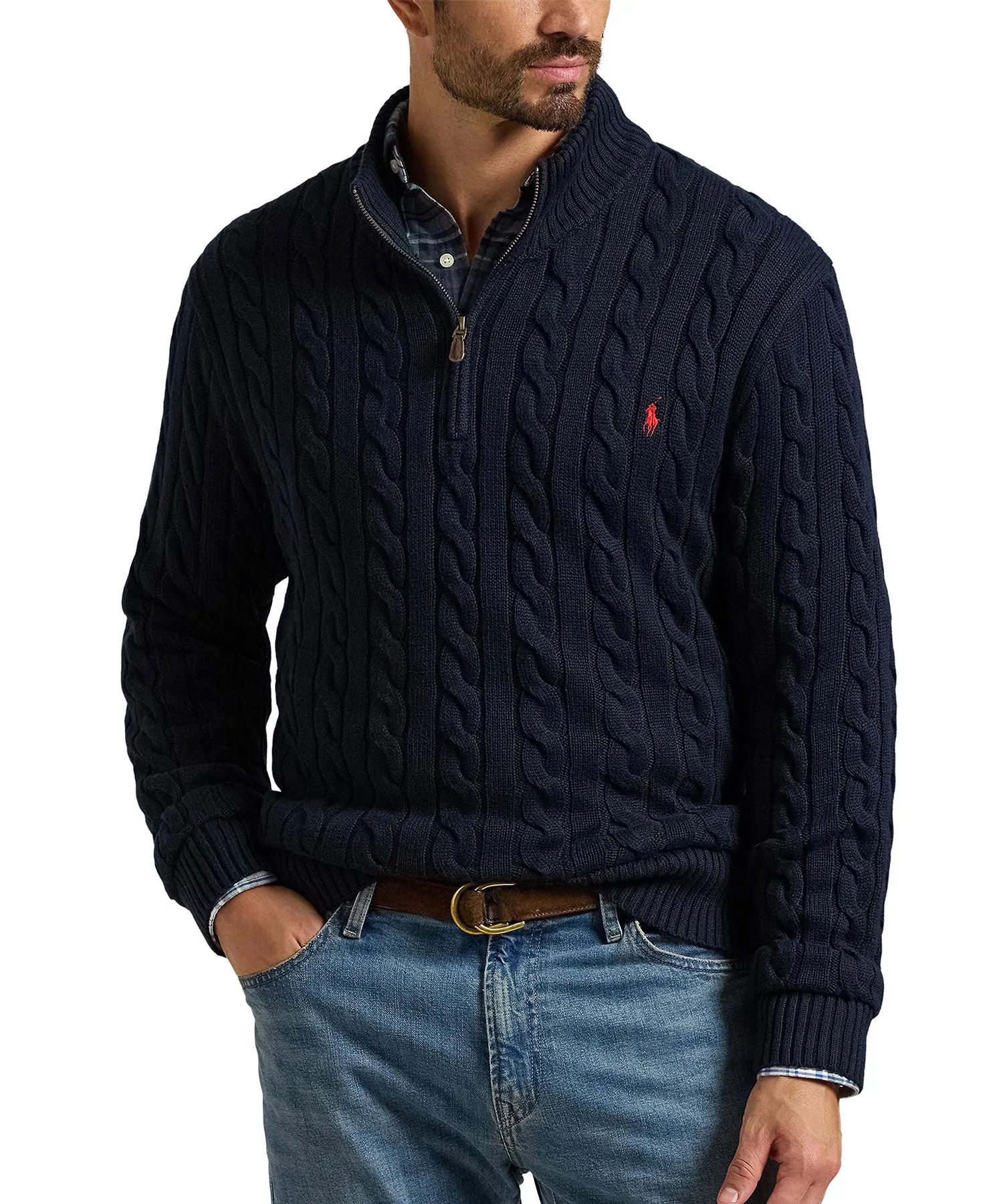 Polo Ralph Lauren Cotton Cable Half-Zip Pullover Sweater