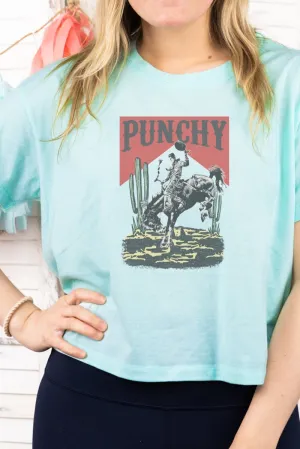 Punchy Cowboy Women's Soft-Tek Blend Crop T-Shirt