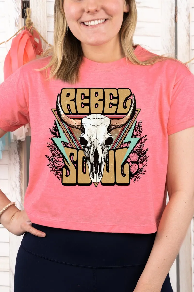 Rebel Soul Steer Women's Soft-Tek Blend Crop T-Shirt