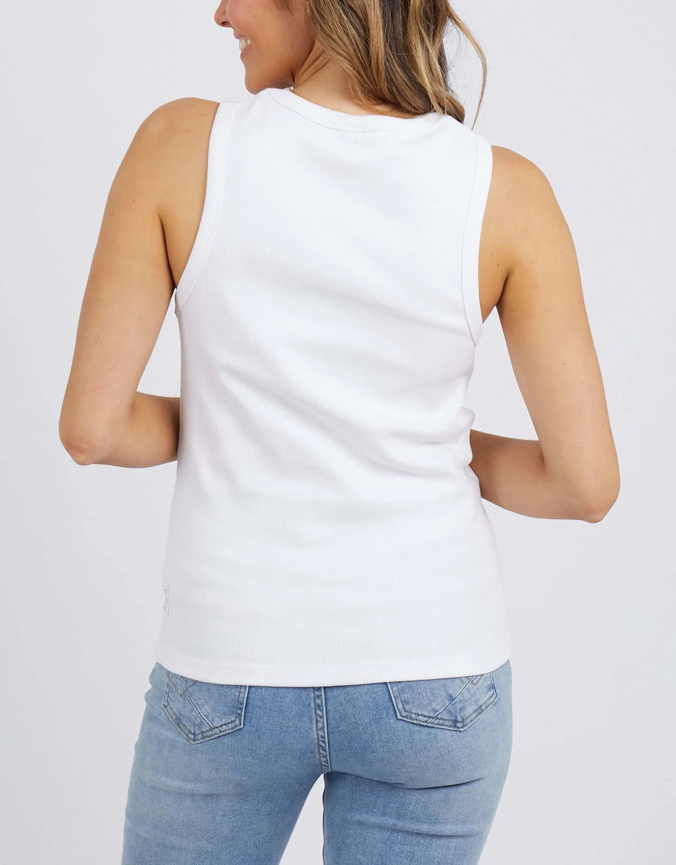 Rib Crew Tank - White