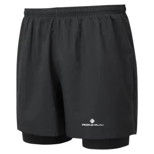 Ronhill Core Twin Short (Mens) - Black/Bright White